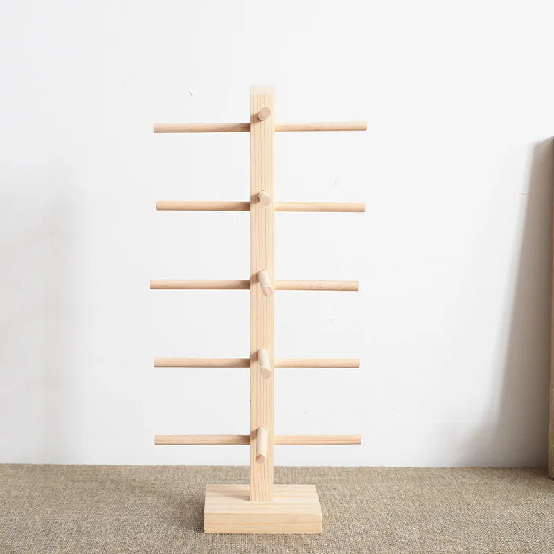 Creative Multilayer Wooden Sunglass Display Stand Holder Eyeglasses Storage Rack Window Counter Showcase Glasses Shelf Organizer