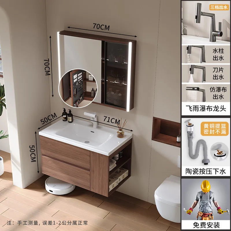 Modern Drawers Bathroom Cabinet Organizer Storage Perfume Mirror Luxury Paper Cupboard Toilet Cupboard Gabinete Home Furniture