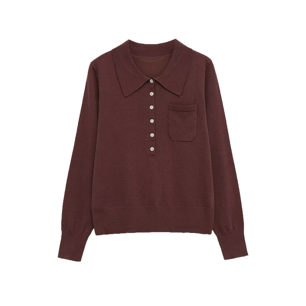 Long sleeved wool blend knitted sweater