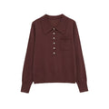 Long sleeved wool blend knitted sweater