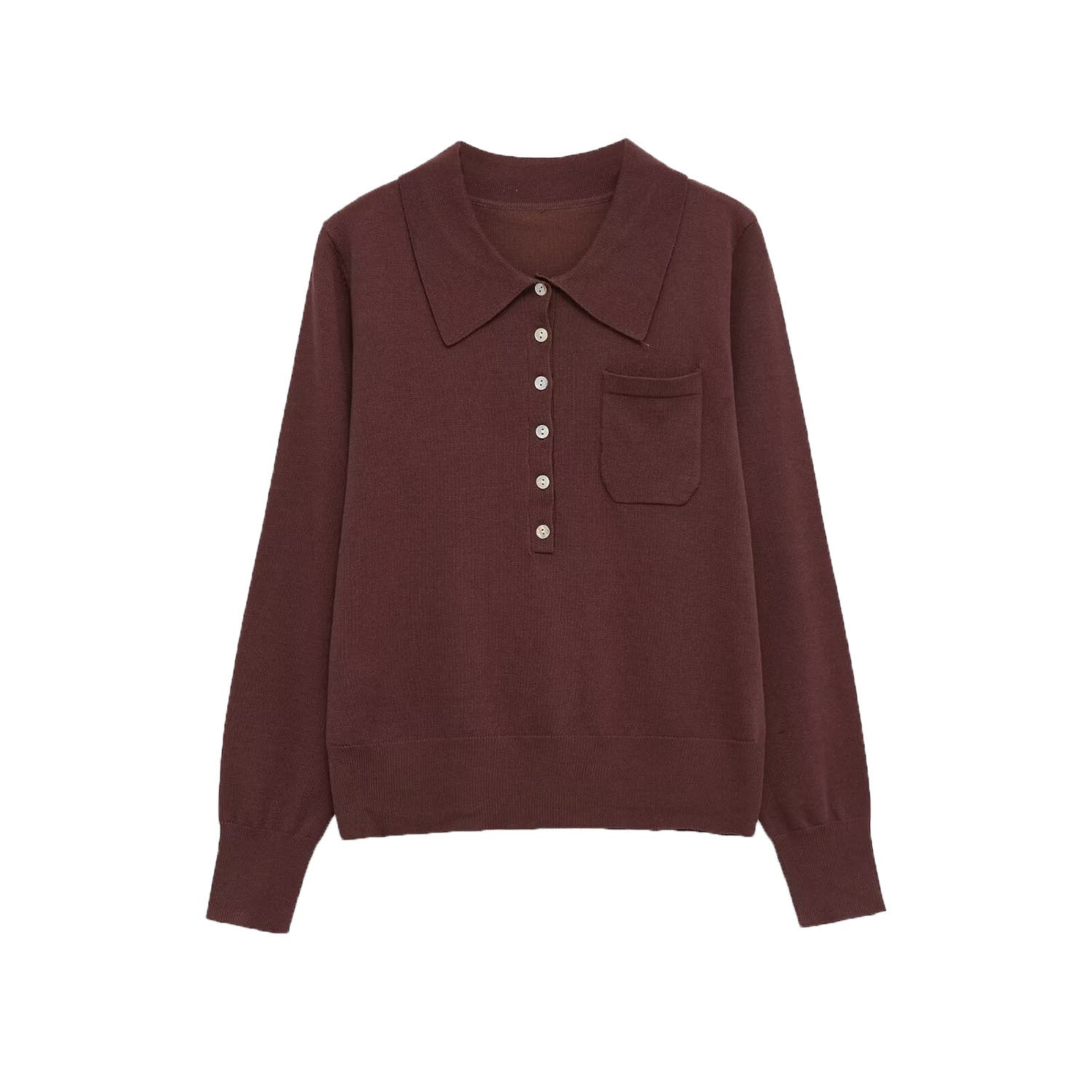 Long sleeved wool blend knitted sweater