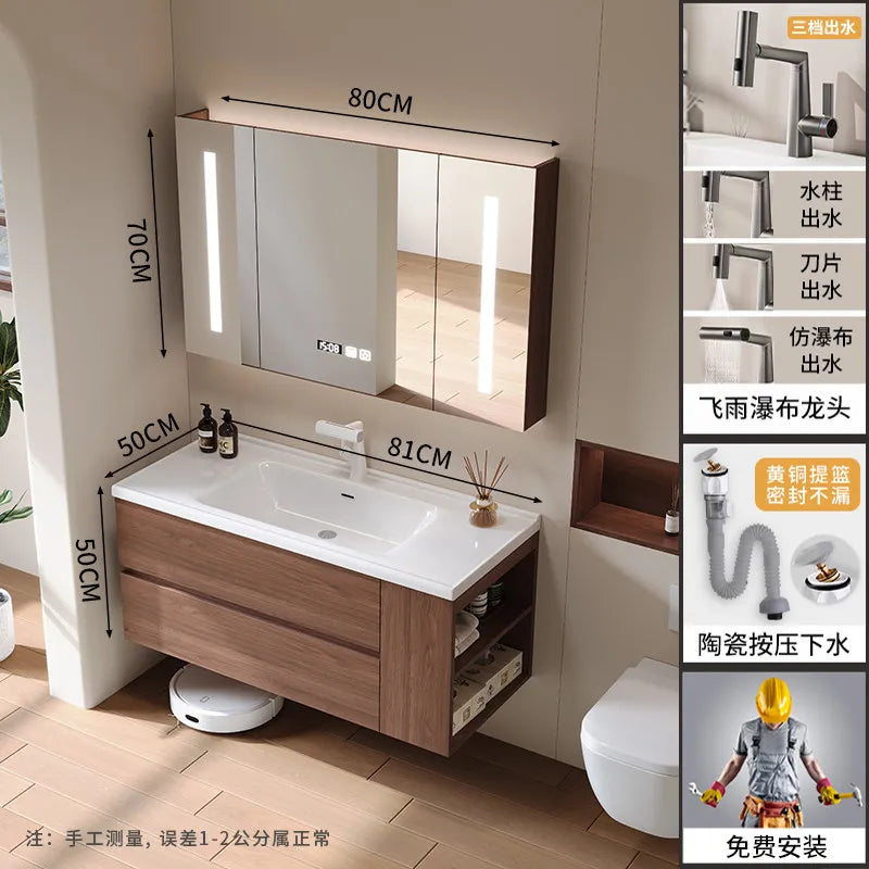 Modern Drawers Bathroom Cabinet Organizer Storage Perfume Mirror Luxury Paper Cupboard Toilet Cupboard Gabinete Home Furniture