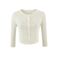 Shirt Mid-Sleeve Lightweight Knit Cardigan Light and Elegant Simple Round Neck Sun Protection Jacket