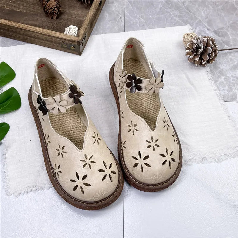 -Retro Style Shoes Platform Shoes Big Head Doll Shoes Summer Mori Comfortable Women'S Shoes Artistic Single Shoes