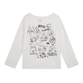 Hand-Painted Dog Print Top, Textured Ribbed Fabric, Soft Style Long Sleeve