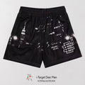 Summer mesh EE shorts American fashion brand fitness training pants breathable quick dry beach pants three-quarter pants men