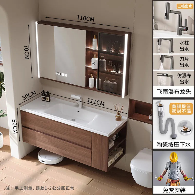 Modern Drawers Bathroom Cabinet Organizer Storage Perfume Mirror Luxury Paper Cupboard Toilet Cupboard Gabinete Home Furniture
