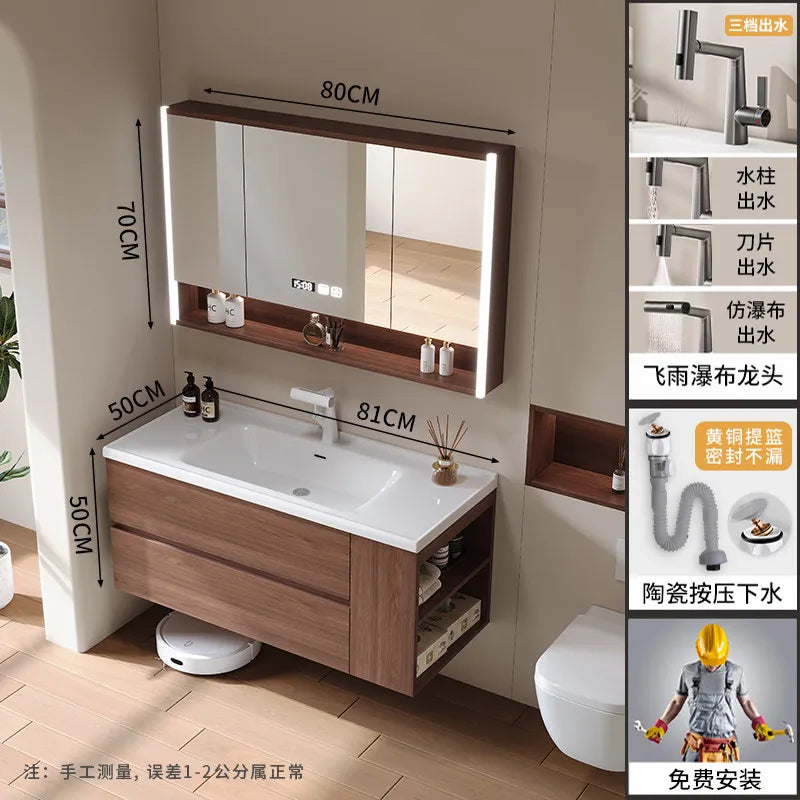 Modern Drawers Bathroom Cabinet Organizer Storage Perfume Mirror Luxury Paper Cupboard Toilet Cupboard Gabinete Home Furniture