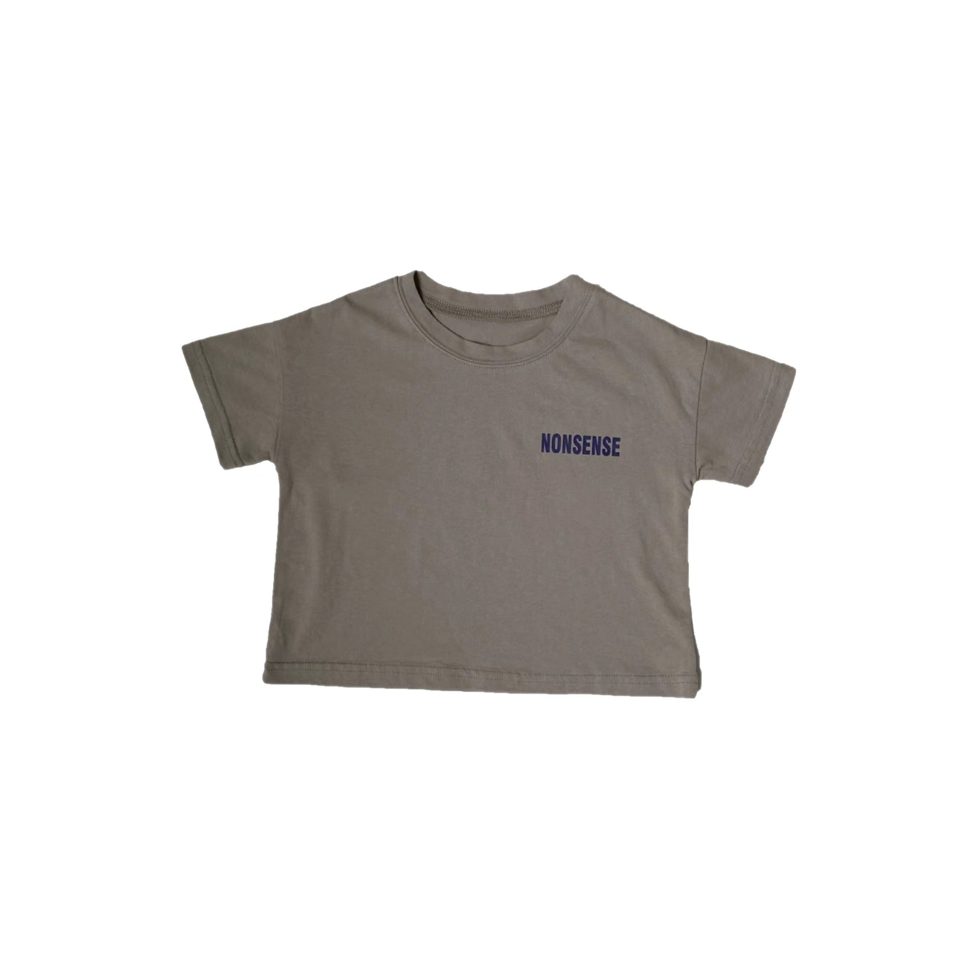 Back large letter printed short sleeved T-shirt