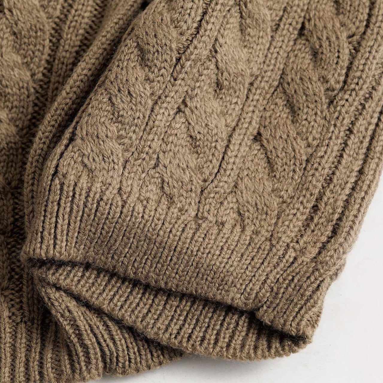 V-Neck Cable Knit Sweater for Women