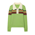 Casual POLO Zipper Collar Knitted Shirt