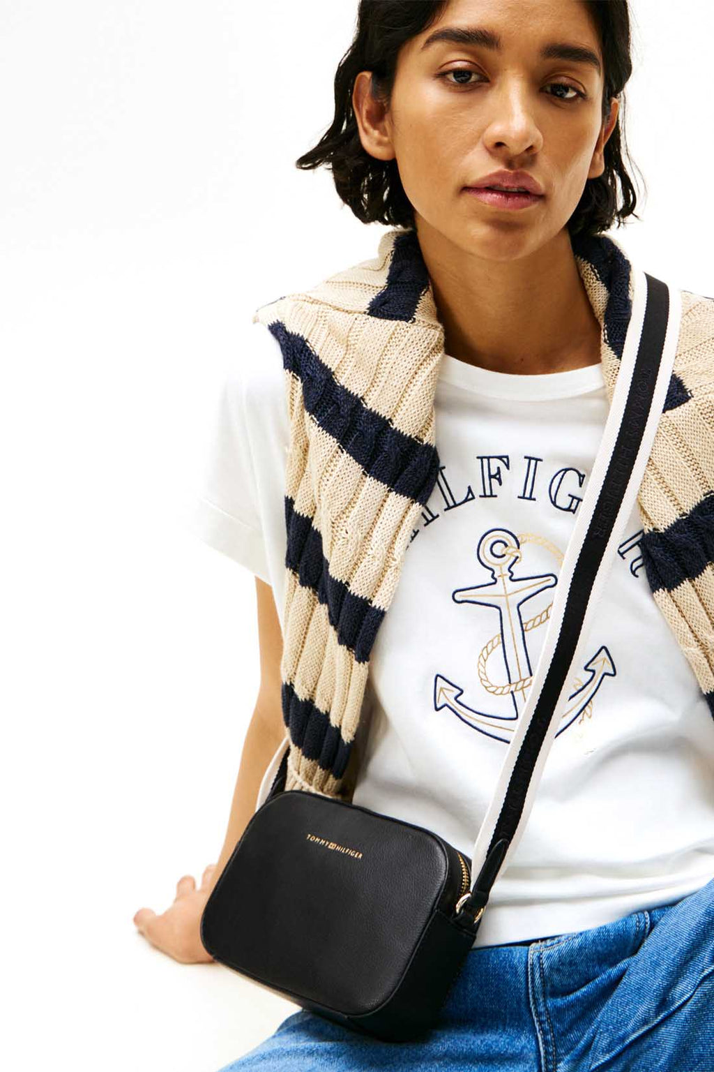 TOMMY HILFIGER - Women's camera bag with fabric shoulder strap-3