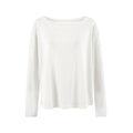 Smooth Semi-Transparent Lyocell, Lazy Two-Way Wear, One-Shoulder Slash Neck, Bare-Skin Feel, Long Sleeve