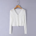 Hollow Sweet Bow Tie Soft Gentle Lightweight Top Outerwear Women