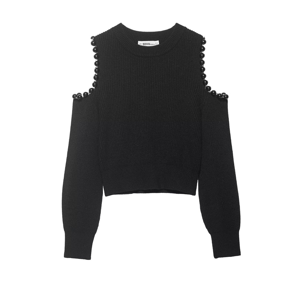 Hollow ball decoration knitted sweater