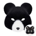 Halloween Fuzzy Costume Set with Realistic Bear Mask and Handmade Bear Paw Gloves for Cosplay and Convention Props