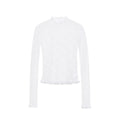 Neck Ruffled Lace Top for Women, Slim Fit Long Sleeve Mesh Inner Layer with Lace Trim