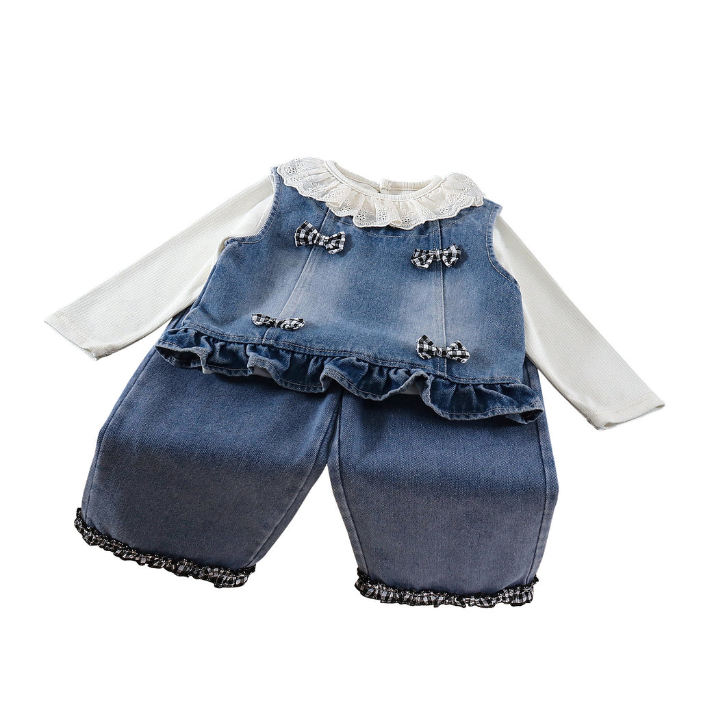 Cowboy vest three piece set for spring and autumn