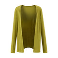 Cardigan Crop Top with Lace V-Neck, Padded Bust Vest Set for Women