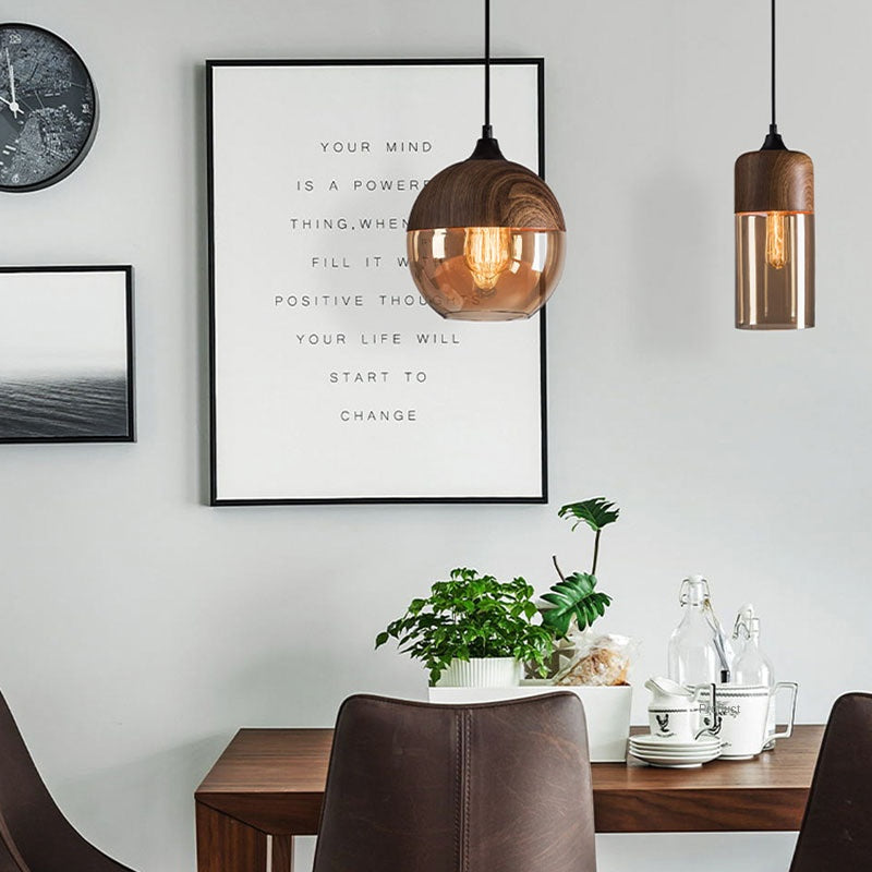 Industrial Style Pendant Light Single Head Creative Personality Hotpot Restaurant Bar Milk Tea Shop INS Front Desk Glass Ball Pendant Light