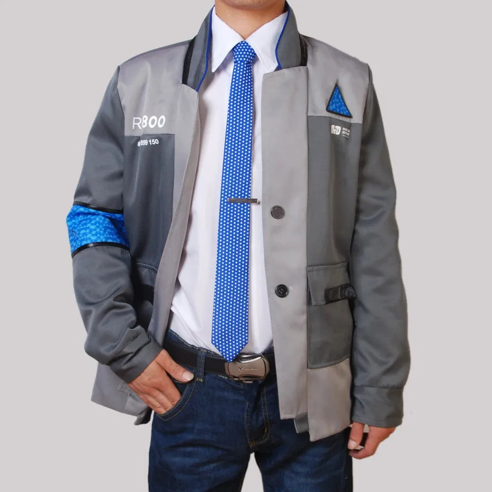 Game Detroit Become Human Cosplay Costume Connor Cosplay Uniform Men Jacket White Shirt Tie RK800 Coat Costume Full Set