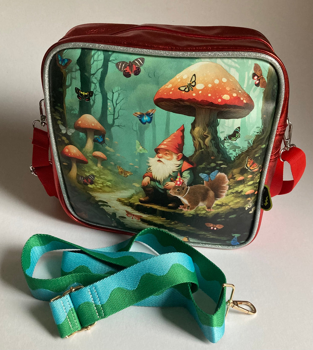 Bag strap - green blue waves