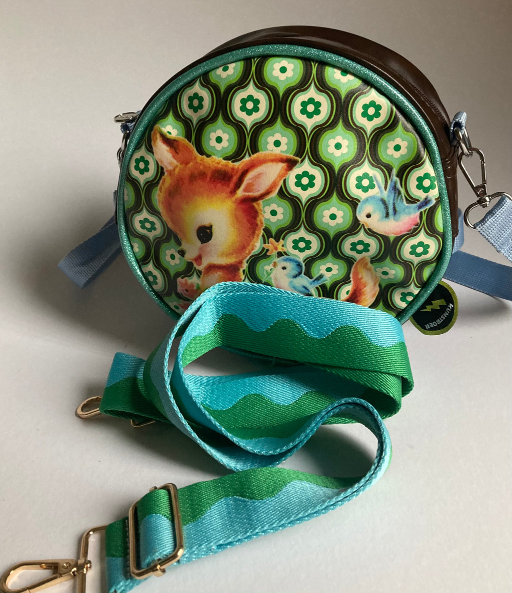Bag strap - green blue waves