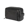 K0025AB | Beauty Case with side handle in genuine full grain leather with light grain - Black color. Zipper closure, Dimensions: 25 x 16 x 12 cm. Packaging: Tnt bag-0