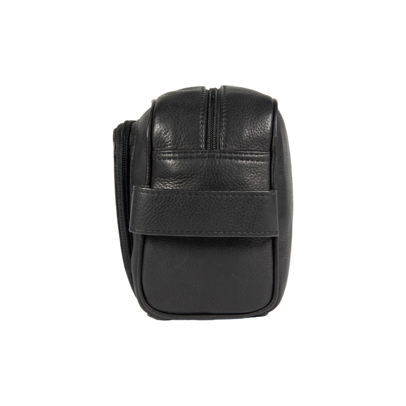 K0025AB | Beauty Case with side handle in genuine full grain leather with light grain - Black color. Zipper closure, Dimensions: 25 x 16 x 12 cm. Packaging: Tnt bag-3