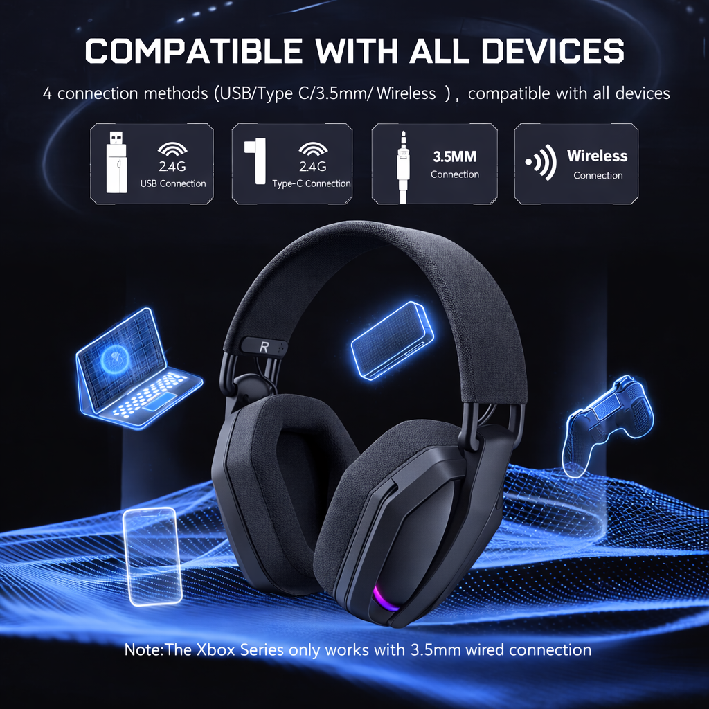 Wireless Gaming Headphones with Noise Cancelling Mic-1