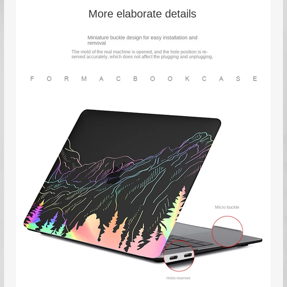 Newest Laptop Case for MacBook Air 13 15 2025 M4 M3 M2 M1 Pro 14 16 inch A3185 A3186 A2681 A2338 Pro13 Colorful Laser Cover