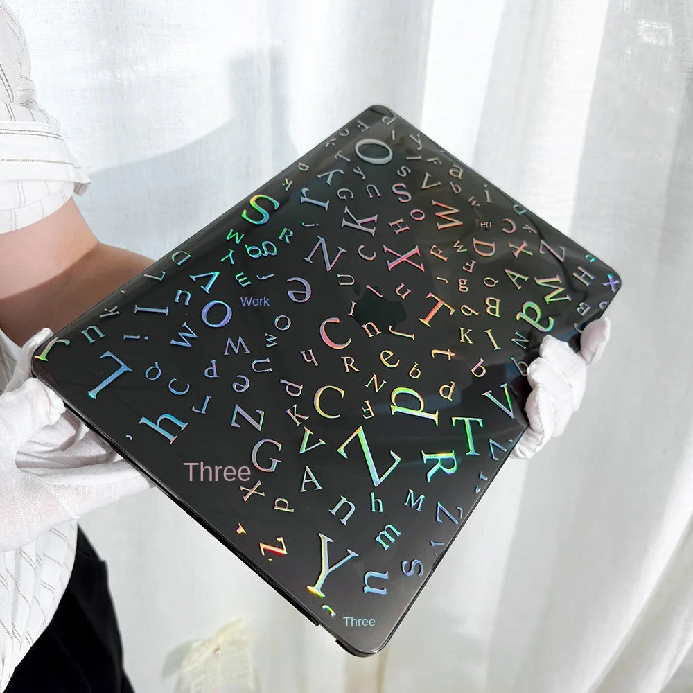Newest Laptop Case for MacBook Air 13 15 2025 M4 M3 M2 M1 Pro 14 16 inch A3185 A3186 A2681 A2338 Pro13 Colorful Laser Cover