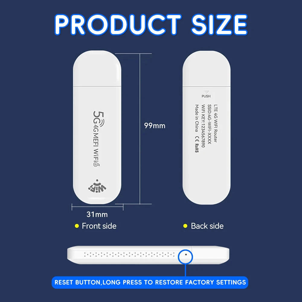 OPTFOCUS WiFi6 LTE Modem Wireless WiFi USB Router Pocket WiFi Hotspot 150Mbps MINI Portable Hotspot SIM Router For Home & Car