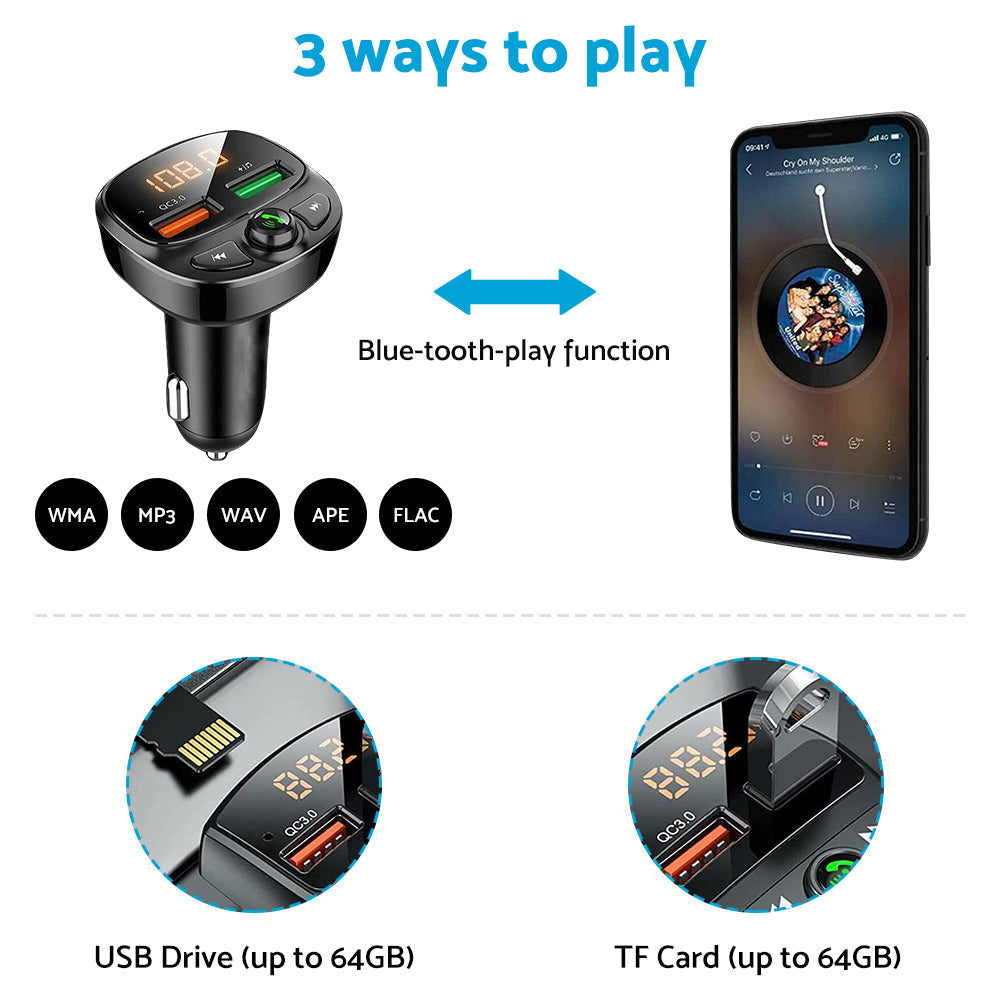 Car Phone Charger FM Transmitter Suitable for iPhone Samsung-3