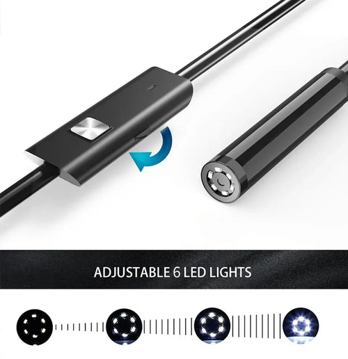 Cámara endoscópica TIPO-C de 7.0MM, impermeable IP67, 6 LED ajustables, USB, Android, cámaras de boroscopio de inspección flexible para teléfono/PC