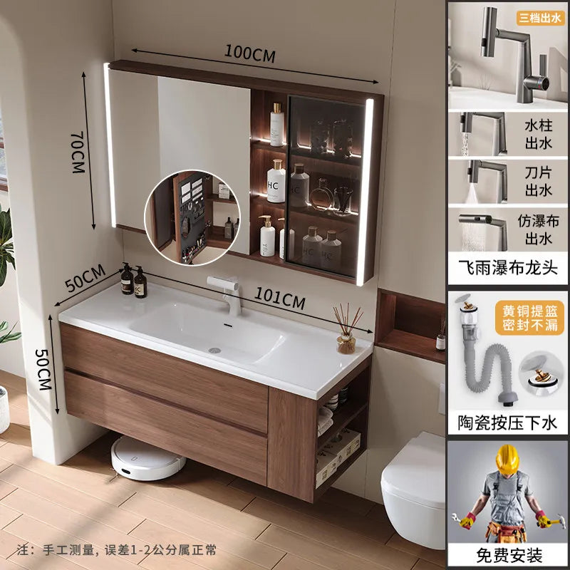 Modern Drawers Bathroom Cabinet Organizer Storage Perfume Mirror Luxury Paper Cupboard Toilet Cupboard Gabinete Home Furniture