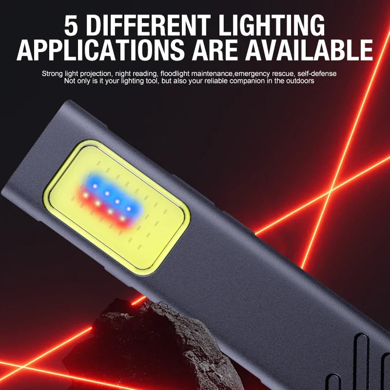Security flashing work light warning light strong light mini portable outdoor maintenance emergency EDC flashlight knife cap cli
