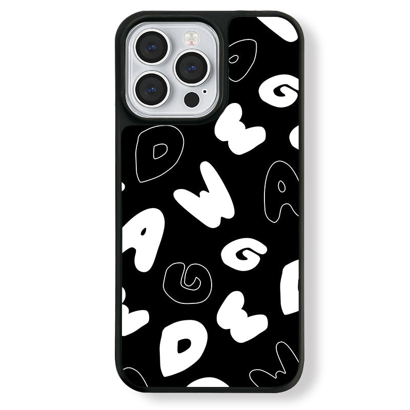 Casey Bubble Letter Typography Scatter AG Matte Phone Case – Magnetic Anti-Fingerprint Protective Cover-0