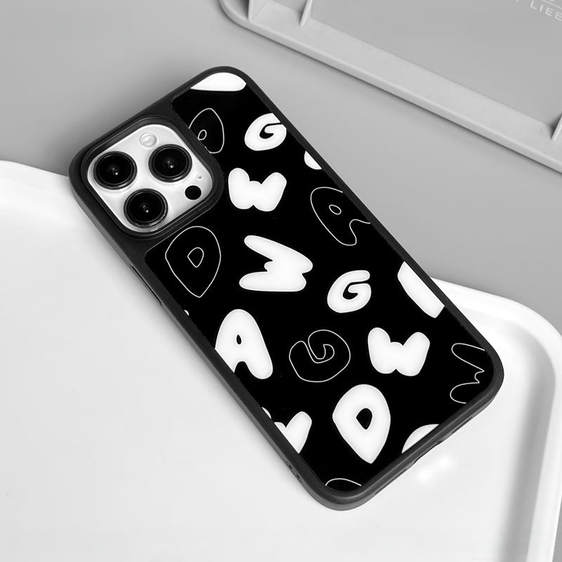 Casey Bubble Letter Typography Scatter AG Matte Phone Case – Magnetic Anti-Fingerprint Protective Cover-1
