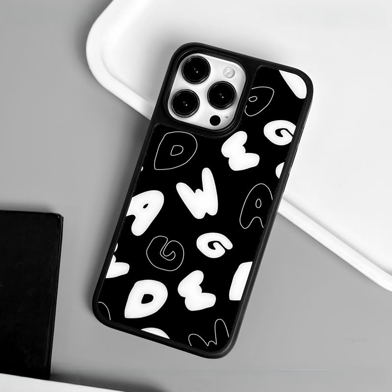 Casey Bubble Letter Typography Scatter AG Matte Phone Case – Magnetic Anti-Fingerprint Protective Cover-2