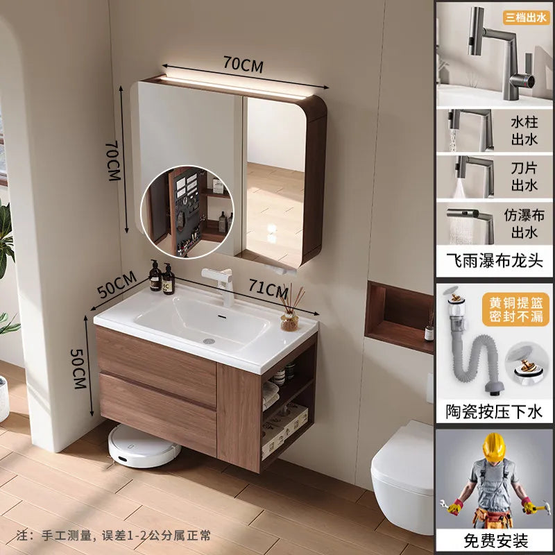 Modern Drawers Bathroom Cabinet Organizer Storage Perfume Mirror Luxury Paper Cupboard Toilet Cupboard Gabinete Home Furniture