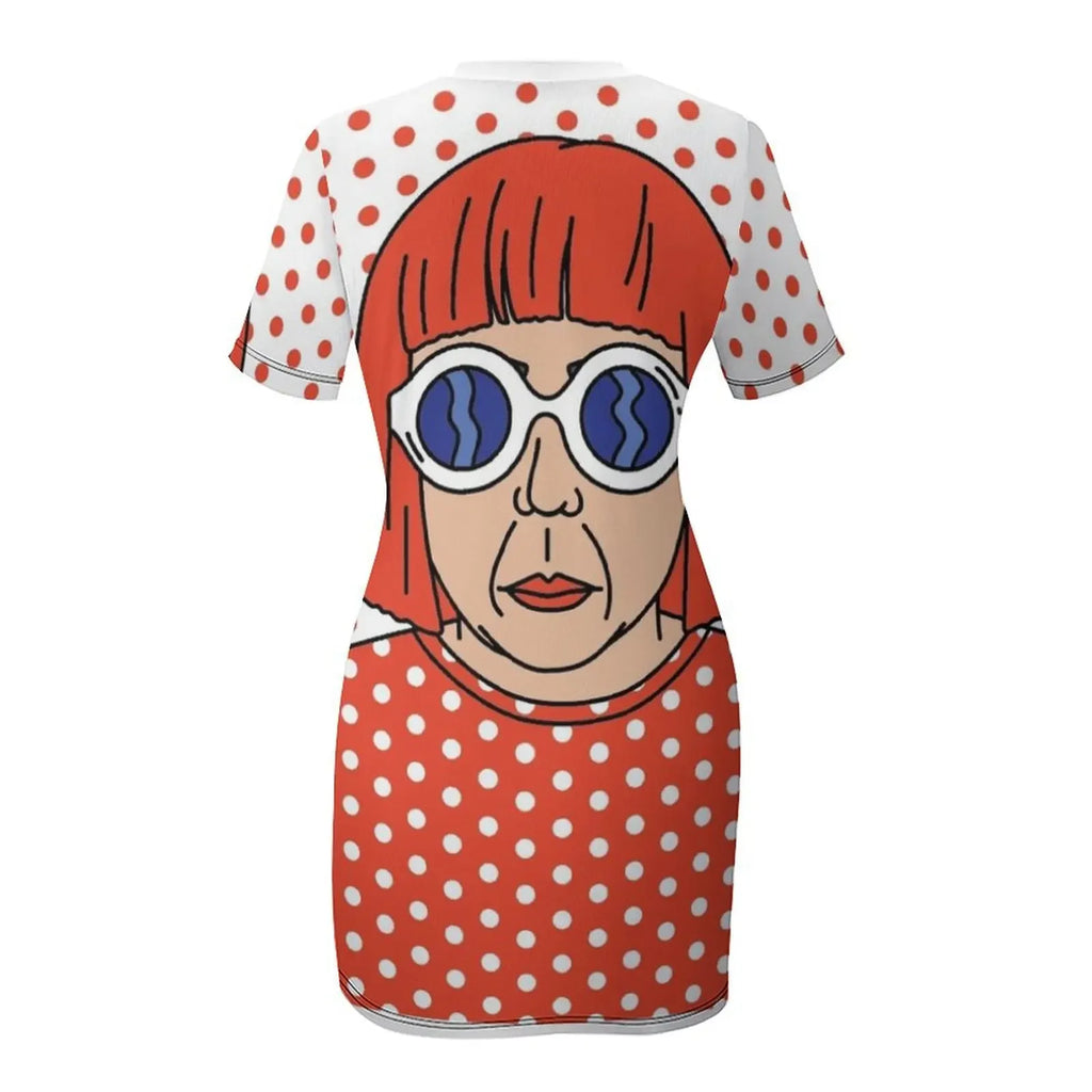 Kusama Eyeglass Short-Sleeved Dress dresses summer woman 2026 dresses for womens Aesthetic clothing Summer dresses for women