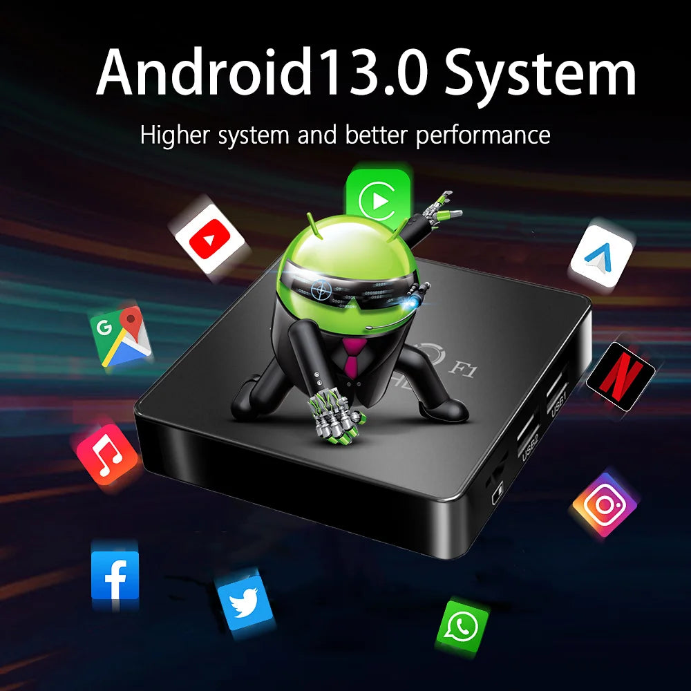 Android Tv Box Decoder 2024 4K Android 13  F1 Digital Wholesale Onn Certificado Smart Android Tv Box