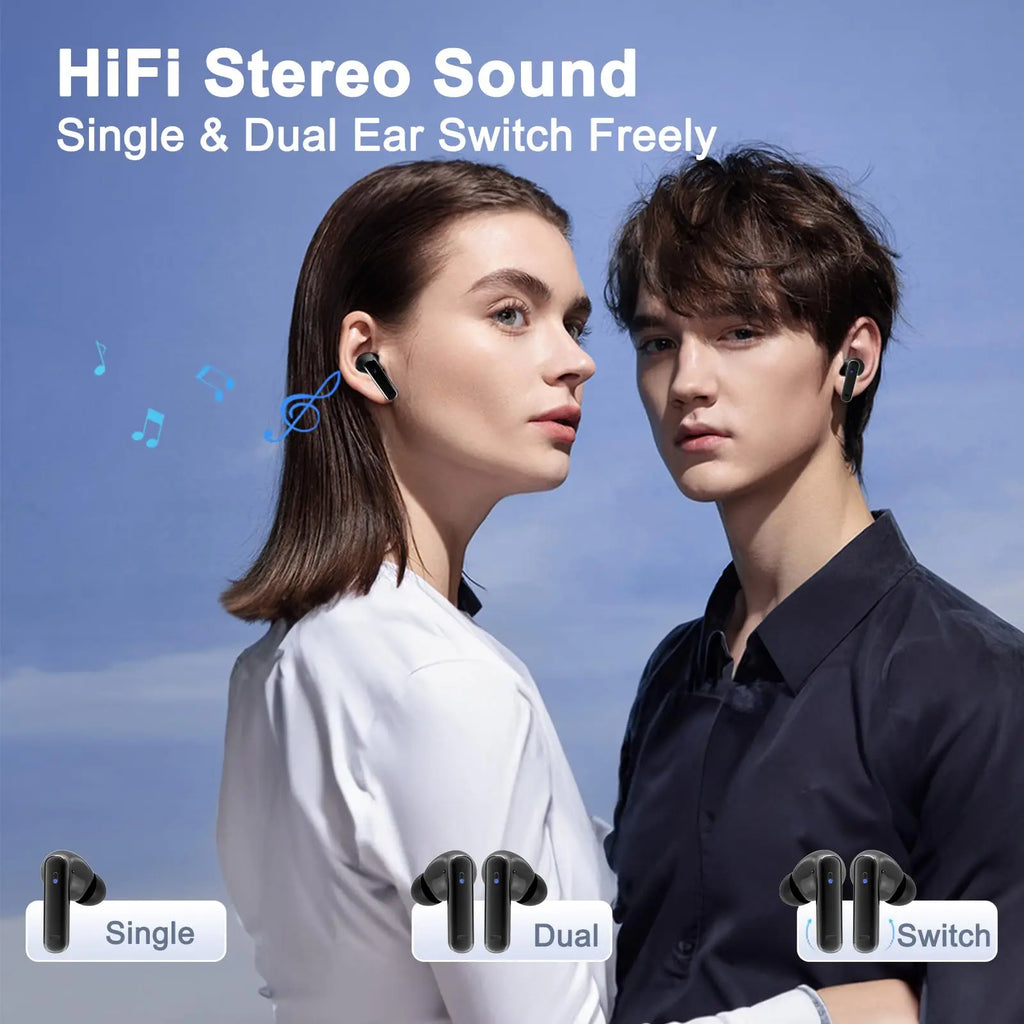 Bluetooth 5.3 Wireless Earbuds with Charging Case Dolby Sound with Mic Bluetooth Headphones for Samsung Galaxy S24 S23 S22 Ultra