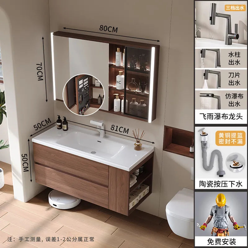 Modern Drawers Bathroom Cabinet Organizer Storage Perfume Mirror Luxury Paper Cupboard Toilet Cupboard Gabinete Home Furniture