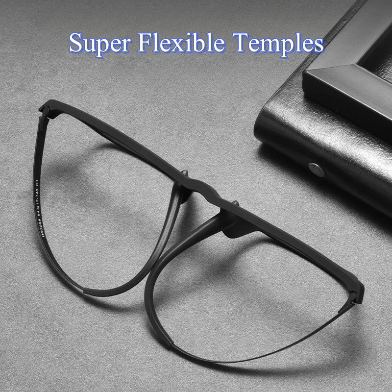 Ultra Light Fashion Men'S Glasses Frames Square Comfortable Pure Titanium Optical Prescription Big Eyeglasses HR3068