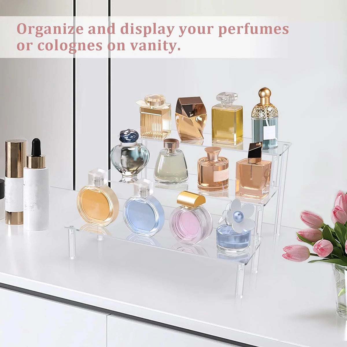 Acrylic Cosmetic Perfume Display Rack Dressing Table Storage Rack Desktop 1-4 Layers Cabinet Household Storage Tool Accessories