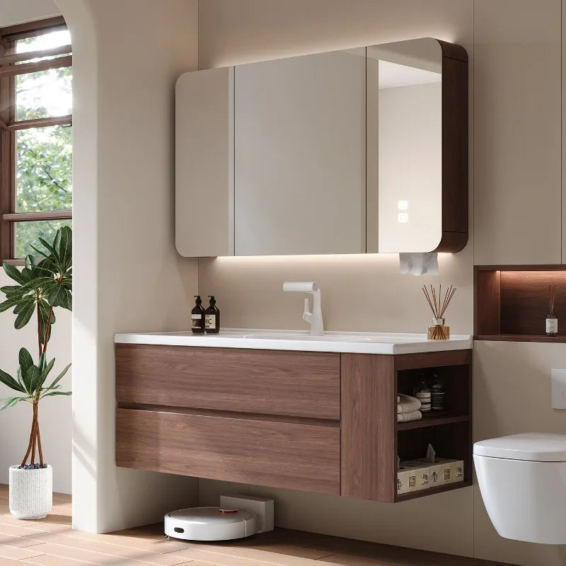 Modern Drawers Bathroom Cabinet Organizer Storage Perfume Mirror Luxury Paper Cupboard Toilet Cupboard Gabinete Home Furniture