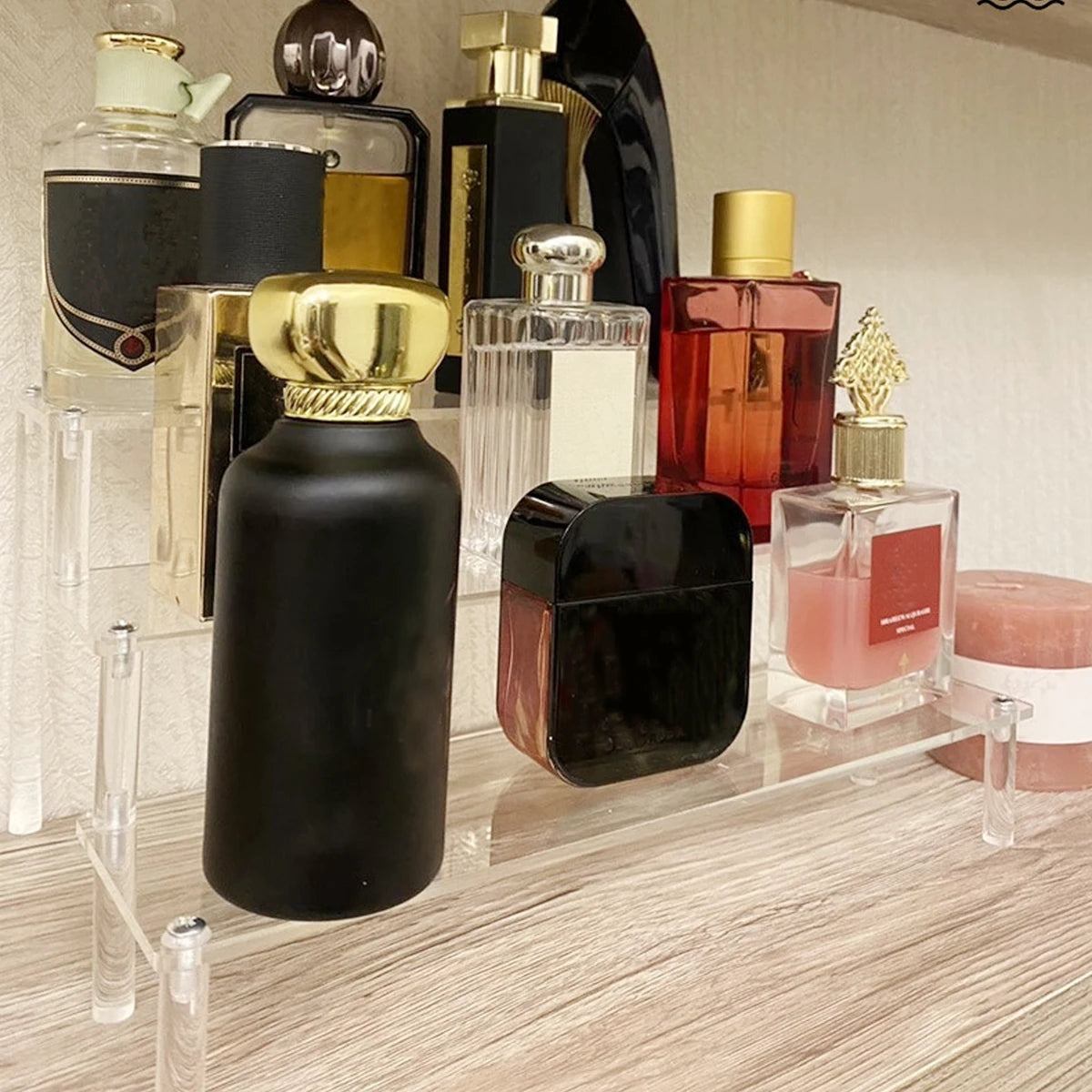 Acrylic Cosmetic Perfume Display Rack Dressing Table Storage Rack Desktop 1-4 Layers Cabinet Household Storage Tool Accessories
