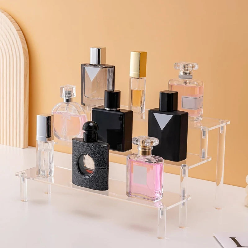 Acrylic Cosmetic Perfume Display Rack Dressing Table Storage Rack Desktop 1-4 Layers Cabinet Household Storage Tool Accessories